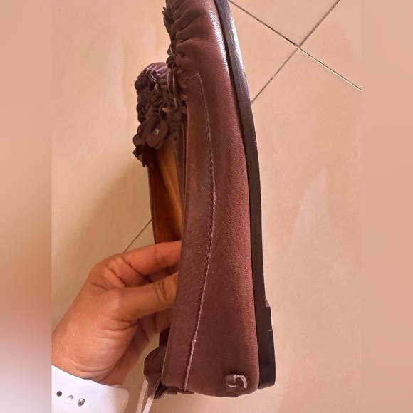 BCBG Max Azria flower flats shoes size 5.5 brown  new without tag - Picture 10 of 16